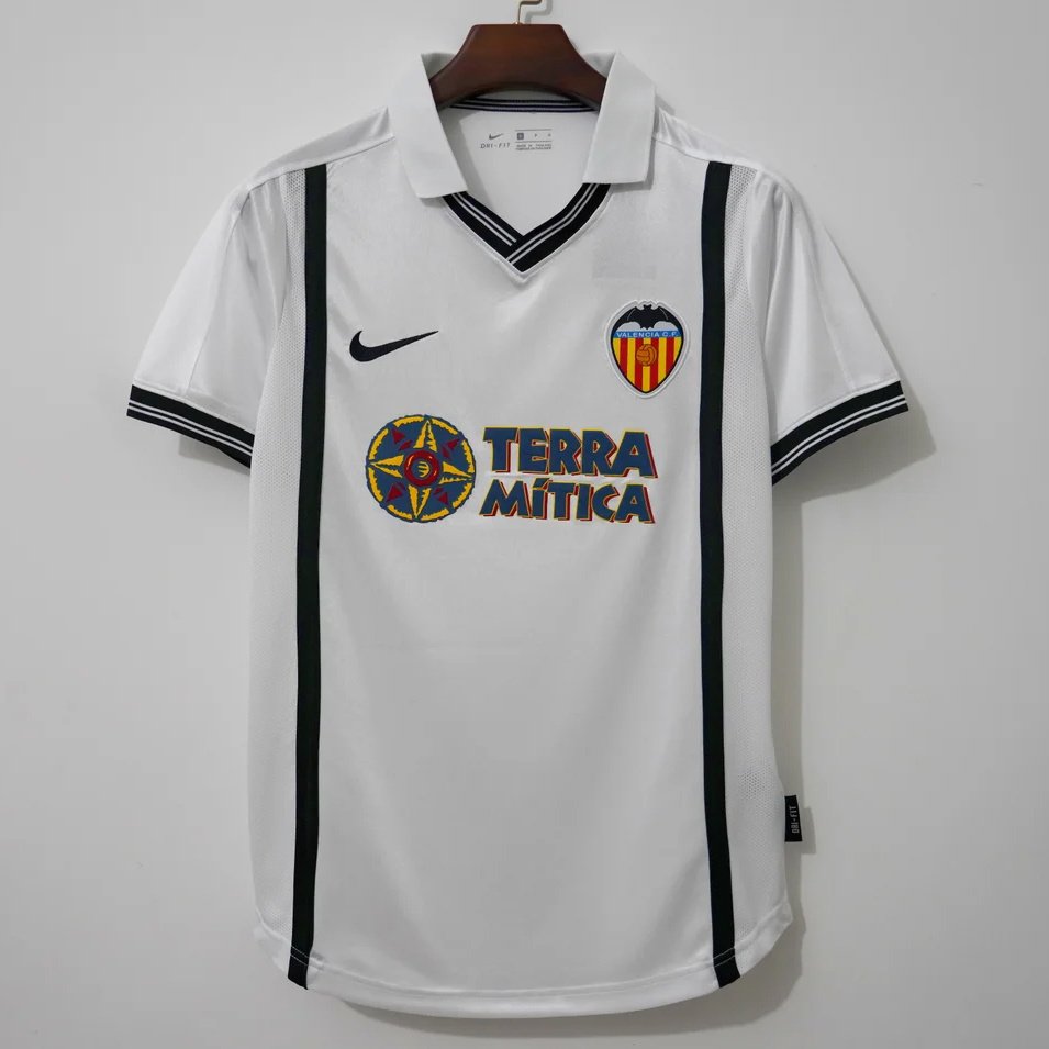 00_01 Valencia Home Retro Soccer Jersey 1 Valencia Home Retro Jersey 2000/01 - Image 1