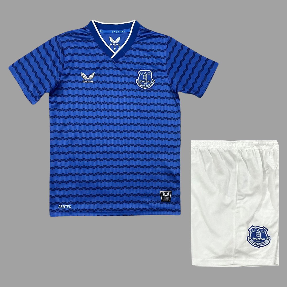 25_26 Everton Home Kids Soccer Jersey Size 16-28 1_1 Kids Kit Everton Home Jersey 2025/26 - Image 1