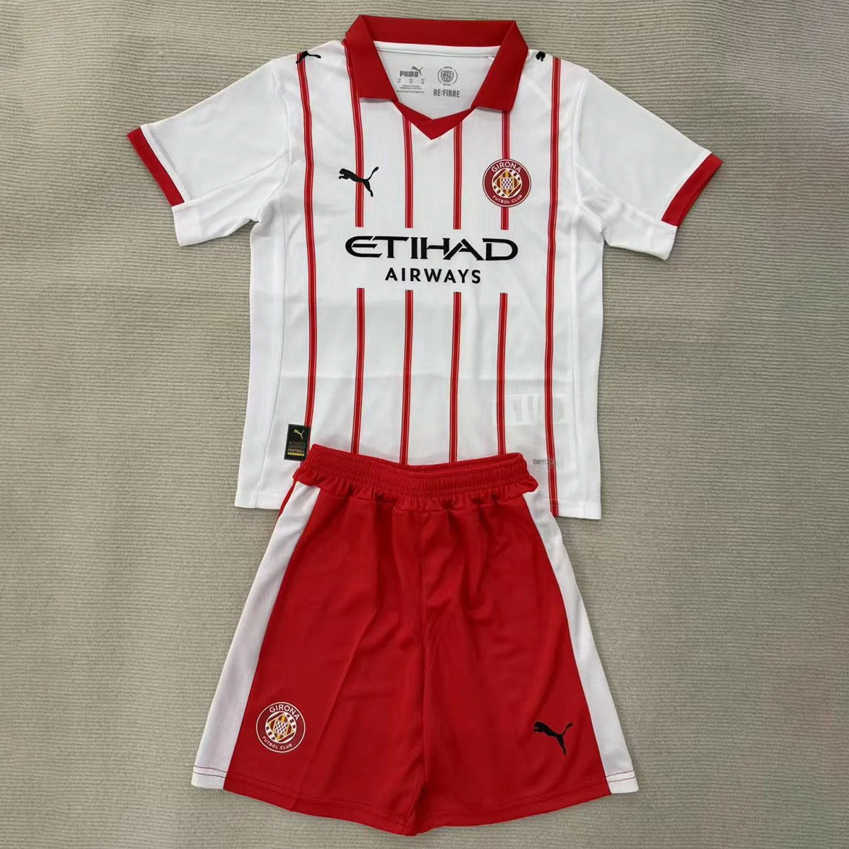 25_26 Girona Home Kids Soccer 1 Kids Kit Girona Home Jersey 2025/26 - Image 1