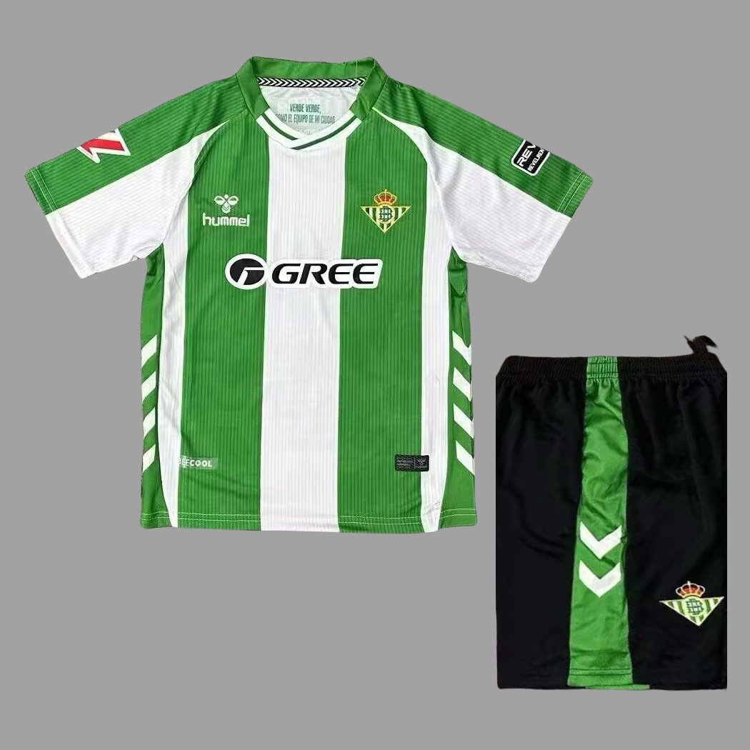 25_26 Real Betis Home Kids Soccer Jersey Size 16-28 1 Kids Kit Real Betis Home Jersey 2025/26 - Image 1