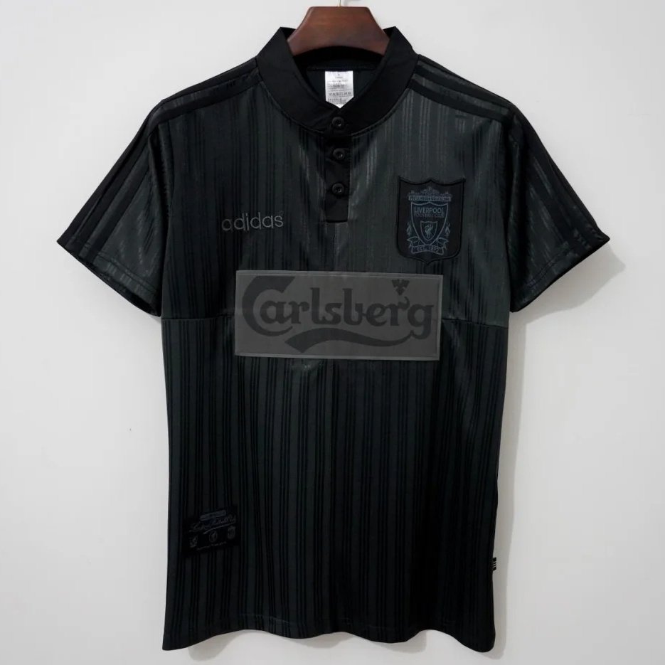 95 Liverpool Blackout Special Version Retro Soccer Jersey 1 Liverpool Blackout Special Version Fan Jersey 1995 - Image 1