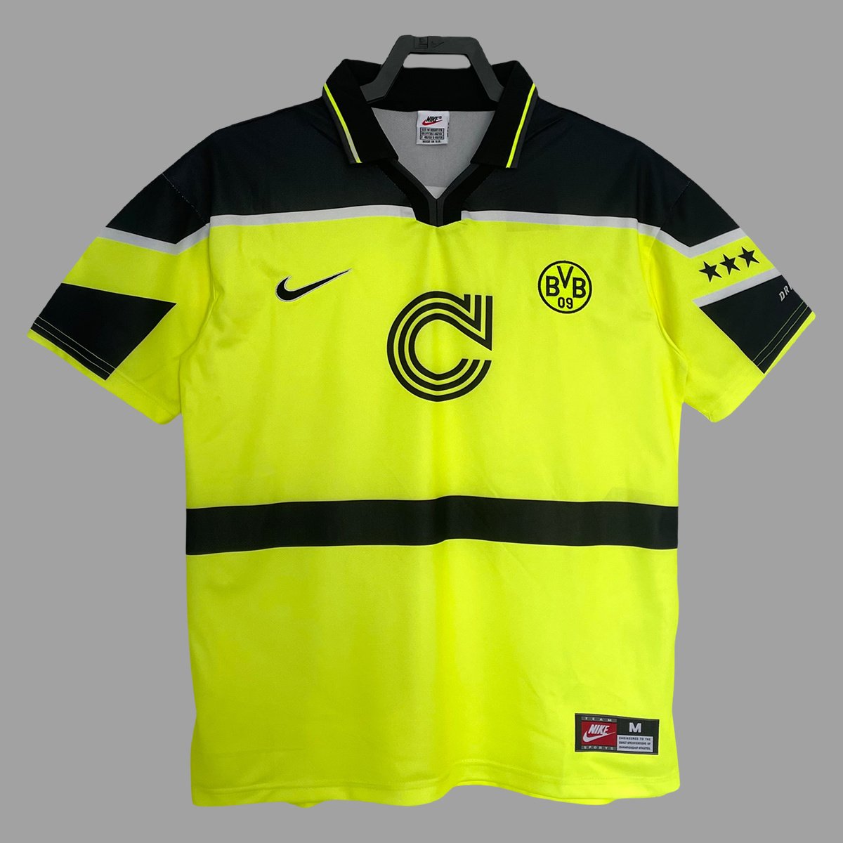 96-97 Dortmund Champions Final Home Retro Soccer Jersey 1 Borussia Dortmund Champions Final Home Retro Jersey 1996/97 - Image 1