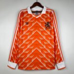Netherlands Long Sleeve Home Retro Jersey 1988