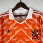 Netherlands Long Sleeve Home Retro Jersey 1988 - Image 3