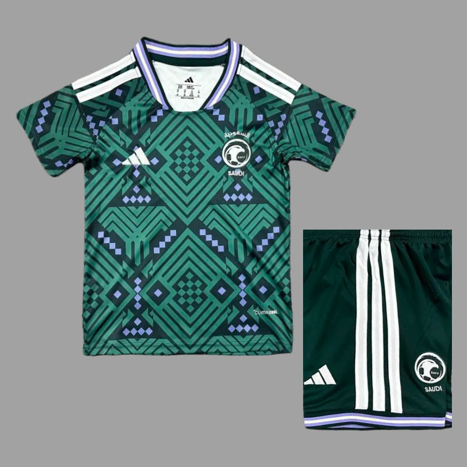 2026 Saudi Arabia Home Kids Soccer Jersey 1 Kids Kit Saudi Arabia Home Jersey 2026 - Image 1