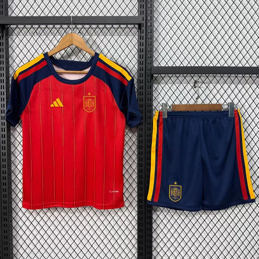 2026 Spain Home Kids Soccer Jersey 1 Kids Kit Spain Home Jersey 2026 - Image 1